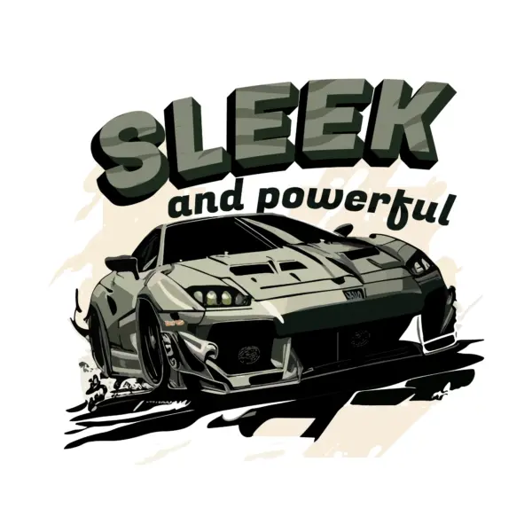 Sports car with phrase design