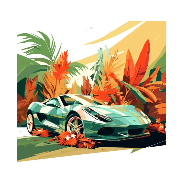 Supercar in a jungle design