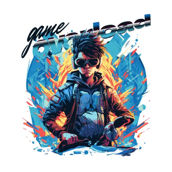 Girl with glasses and in gamer style with sentence design