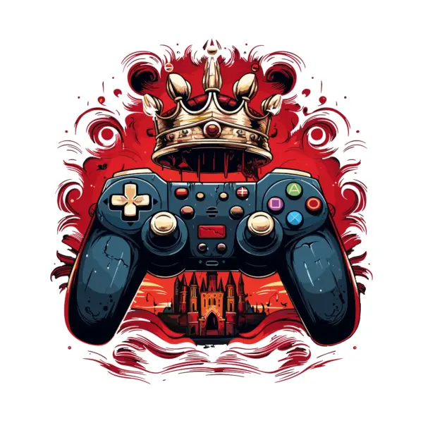 Video game controller with a crown on top design