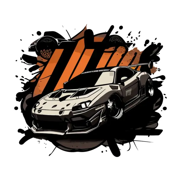 Personalized black and white sports car design