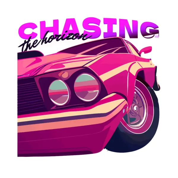Classic car with a car phrase design