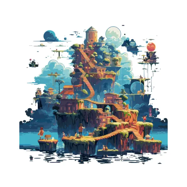 Fantasy map of indie video games design