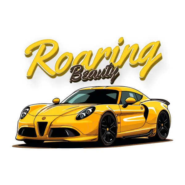 Sports car with racing phrase design