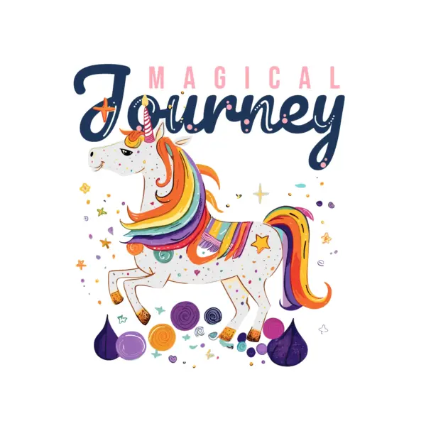 Cute unicorn with magic phrase design