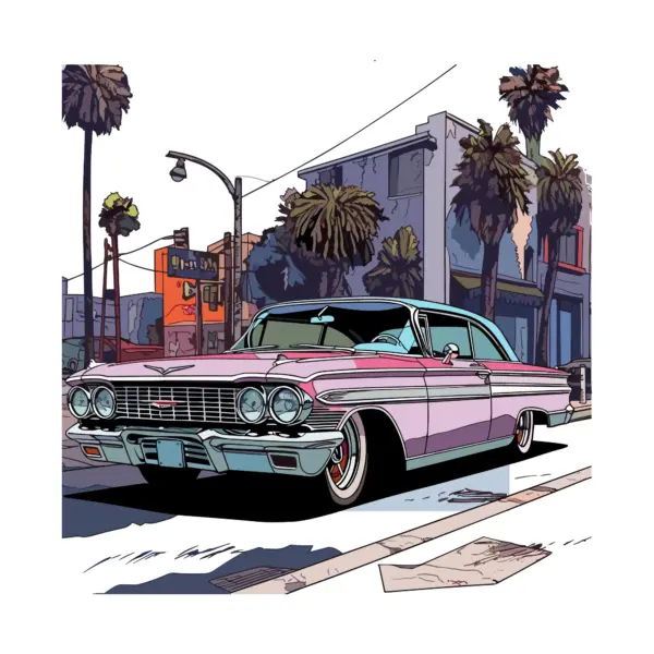 Customized lowrider on the streets design