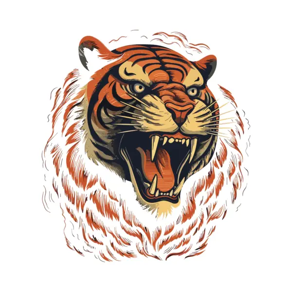Tiger roaring design