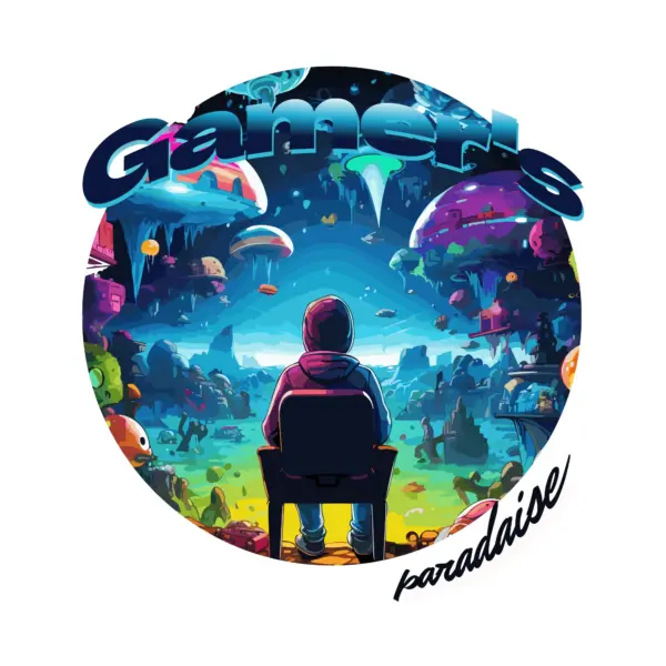 Boy sitting watching a gamer fantasy world design