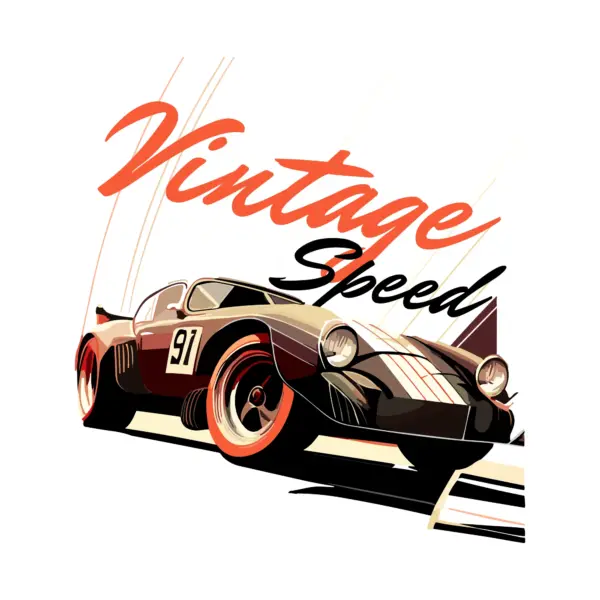 Classic car with racing design and vintage design