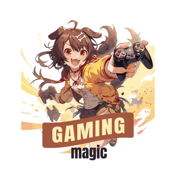 Happy girl holding a videogame controller design