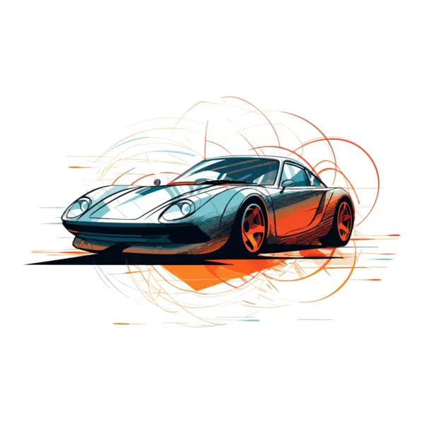 Classic sports car drawn design