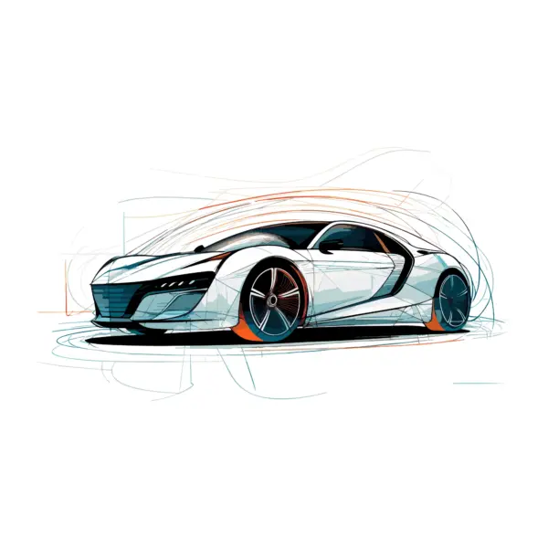 Sports car drawn design