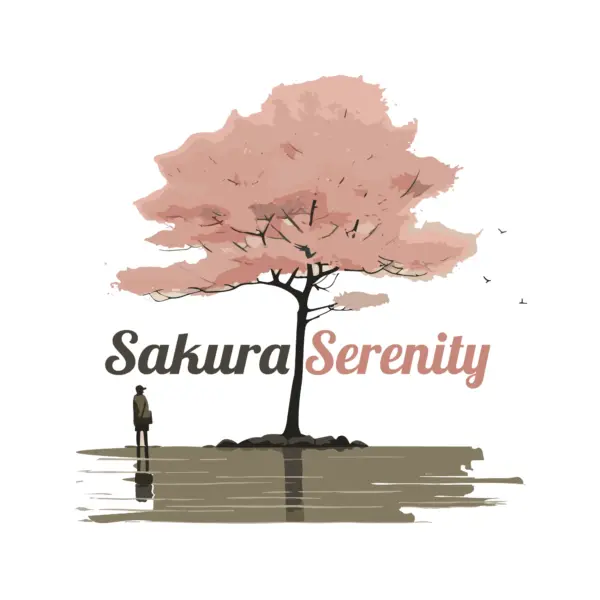 Girl looking at a Japanese cherry tree design