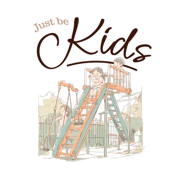 Children playing in an amusement park design