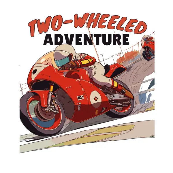 Motorcycle racer on a track design