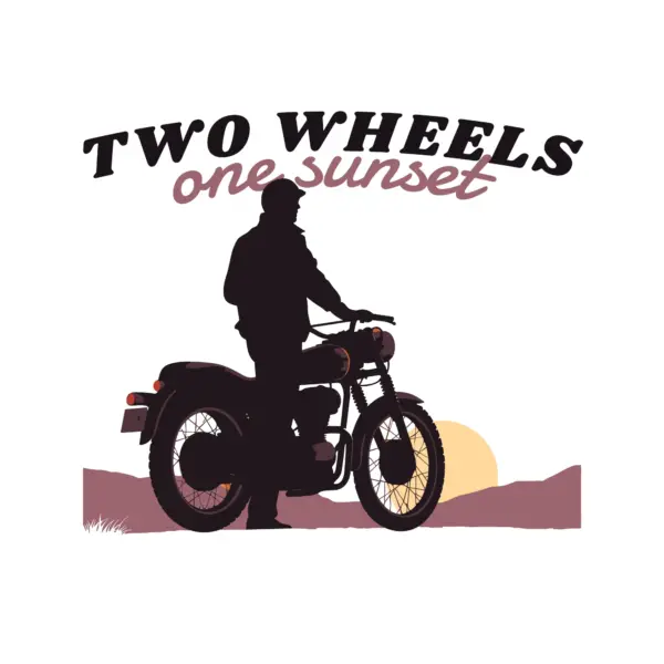 Motorcyclist watching the sunset design