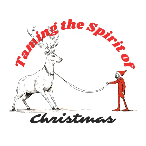 Elf taming a reindeer with christmas quote design