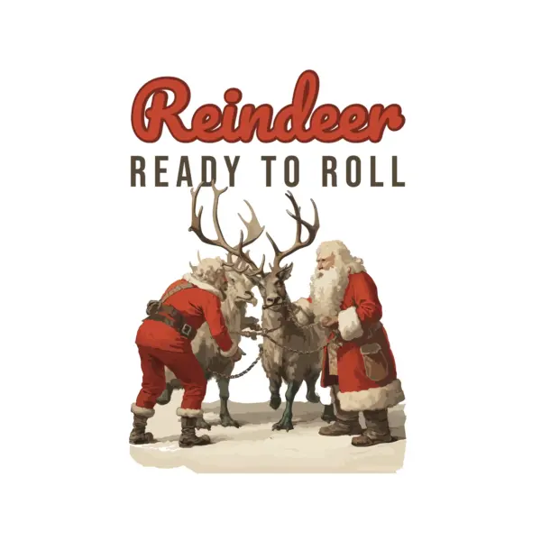 Santa Claus holding his elves by the ropes design