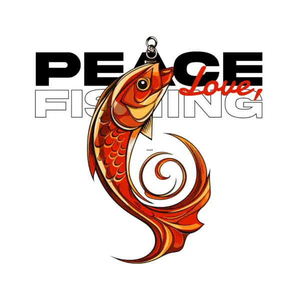 Fishing rod ring with love phrase about fishing design