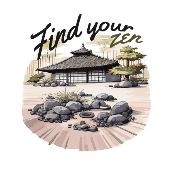 Garden with rocks arranged focusing on zen design