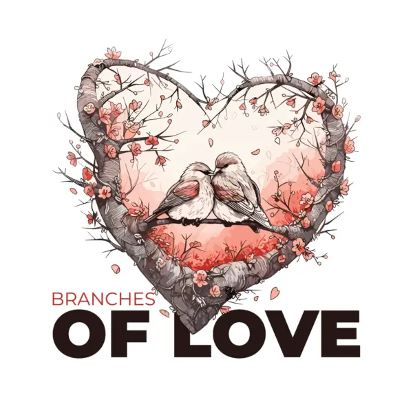 Pair of birds in a love nest design