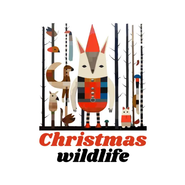 Small animal dressed for christmas with a christmas phrase design