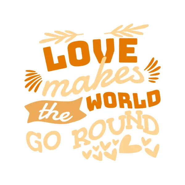 Love phrase with hearts and wings design