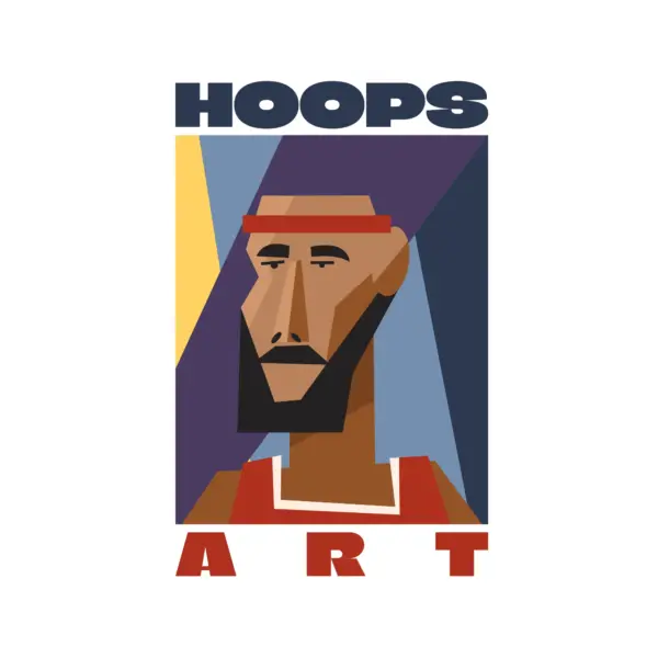Basketball player in geometric shape design