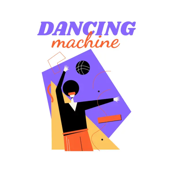Boy dancing in the disco design