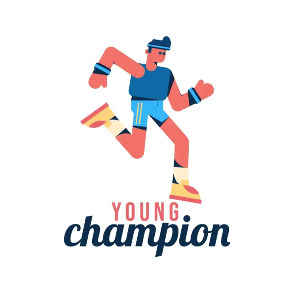 Man jogging to be a future champion design