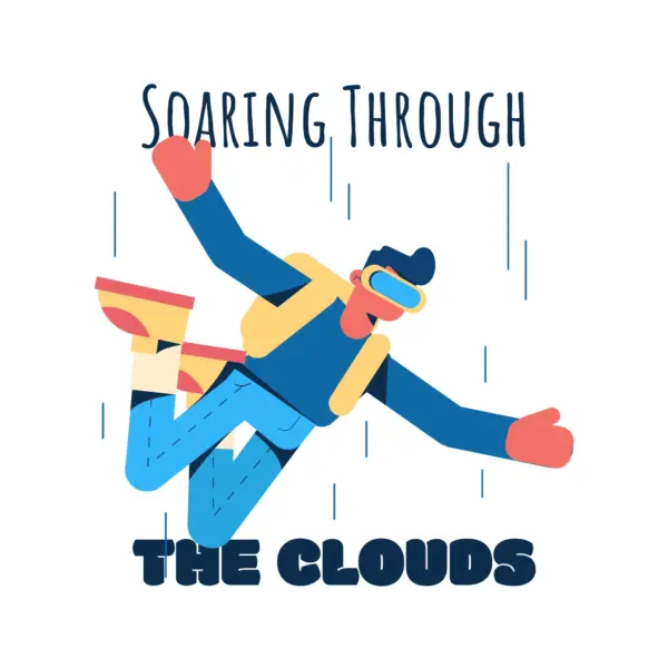 Man parachuting with dream phrase design