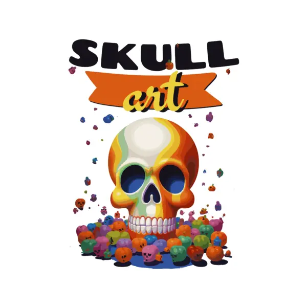 Skull designed with different colors design
