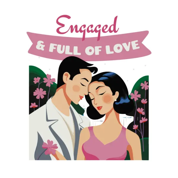 Couple with a love phrase design