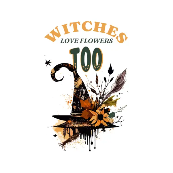 Witch hat with halloween phrase design