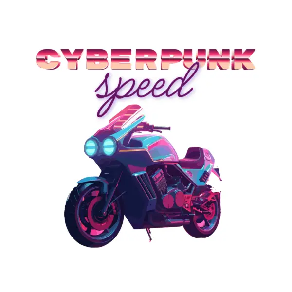 Futuristic style sports bike with a unique speed phrase design