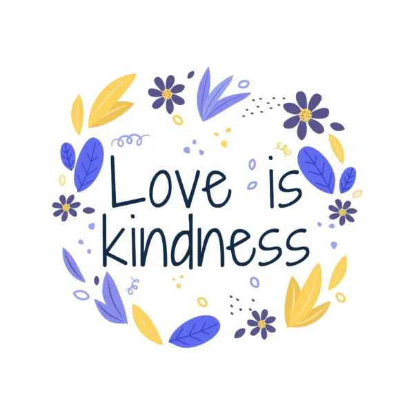 Love phrase decorated with flowers design