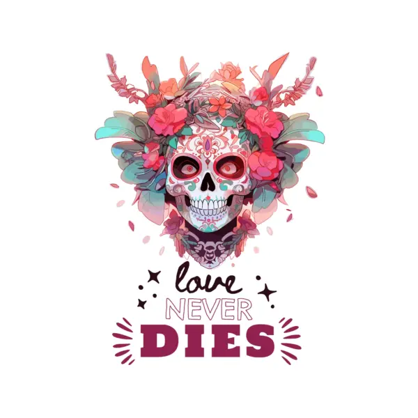 Day of the Dead costumed skull design full of flowers design