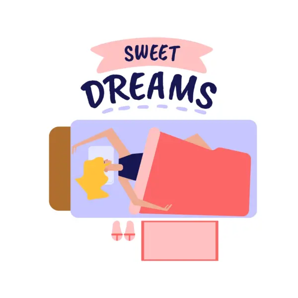 Sleeping girl with dream phrase design