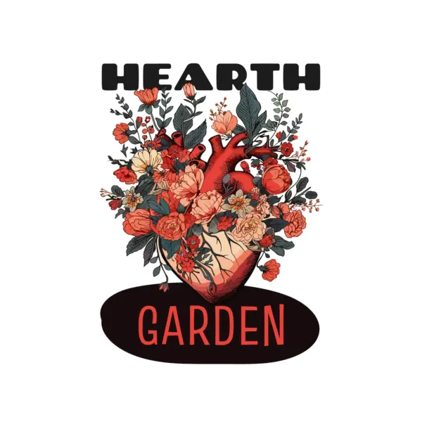 A garden blooming in a heart design