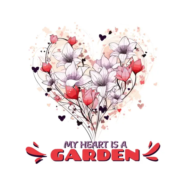 Heart made a flower garden design