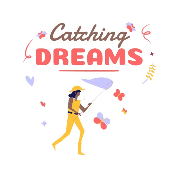Girl catching dreams design