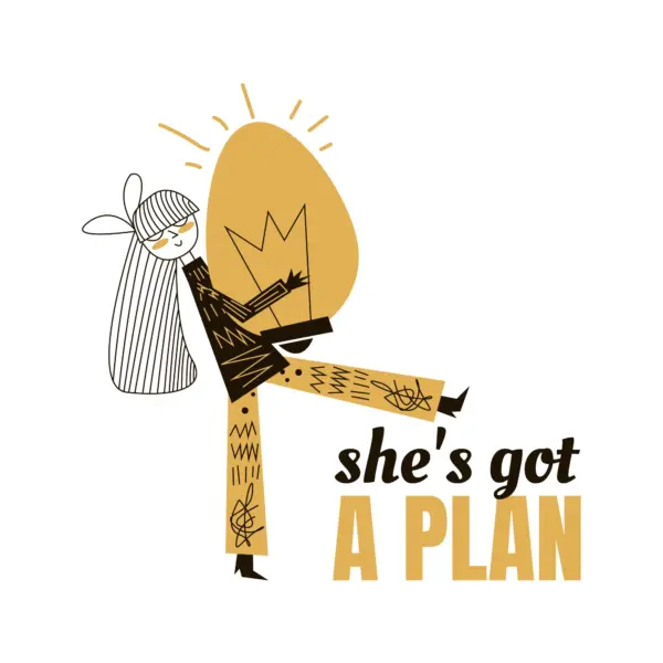 Girl holding a light bulb alluding to idea design