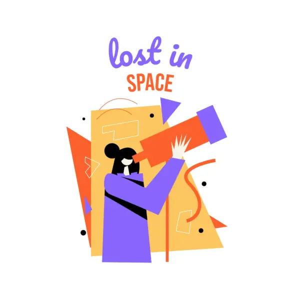 Woman looking at the stars from a telescope design