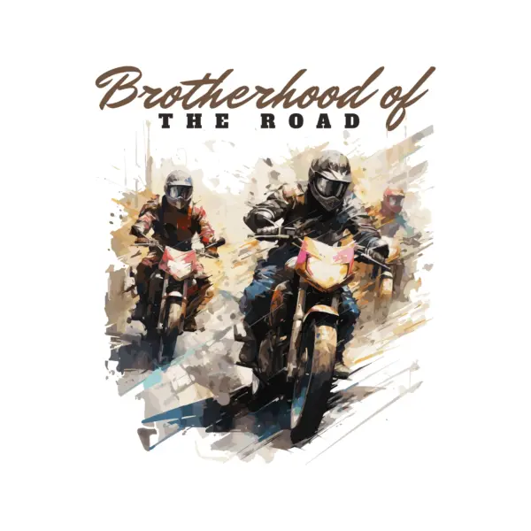 Motorcyclists running with an off-road phrase design