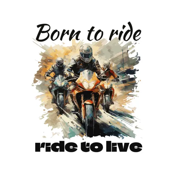 Sports motorcycle race with phrase design