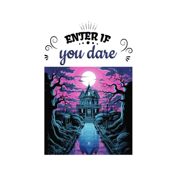 Haunted castle on halloween night design