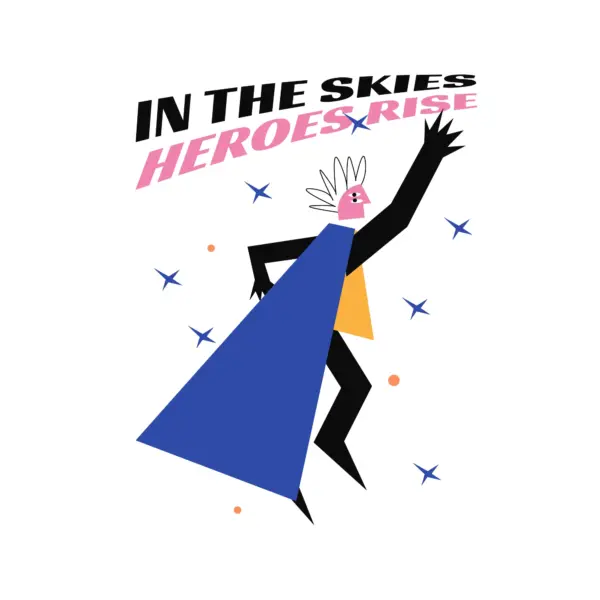 Geometric hero flying design