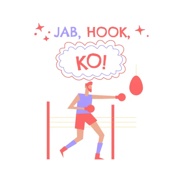 Boy learning to box design