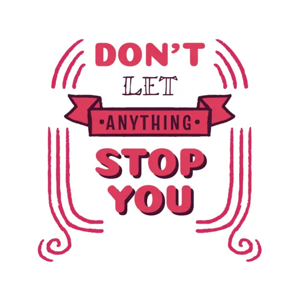 Motivation and strength phrase with a smart and red lines decorating the design