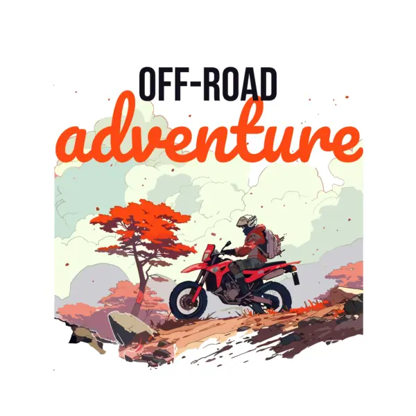 Motorcycle adventure in the mountains design